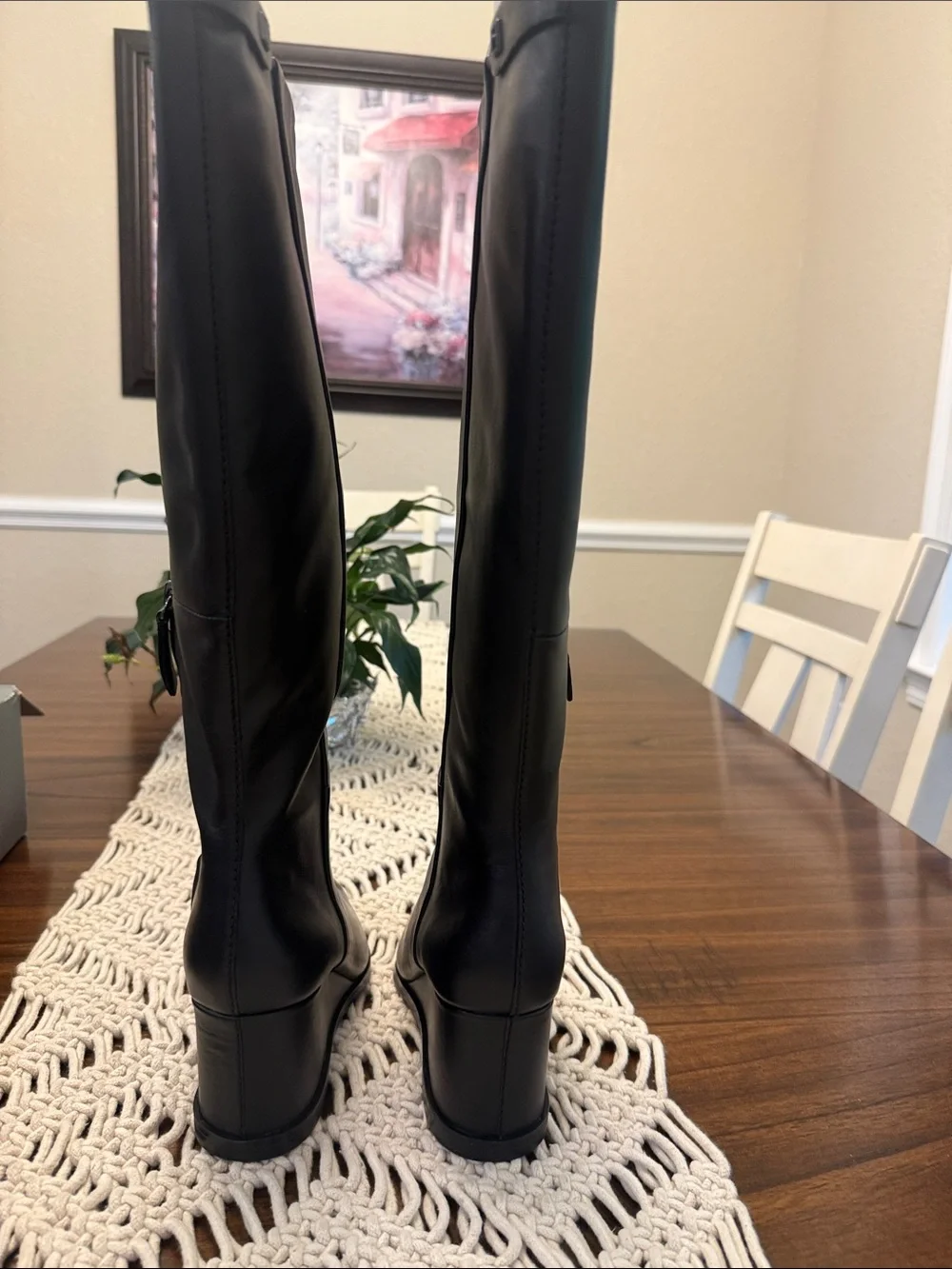Franco Sarto Black Over-the-Knee Pointed-Toe Boots